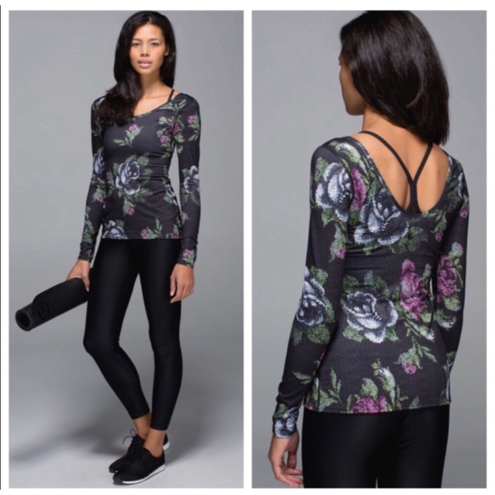 Lululemon Garden Party Floral Scoop Back Long-Sleeve Shirt